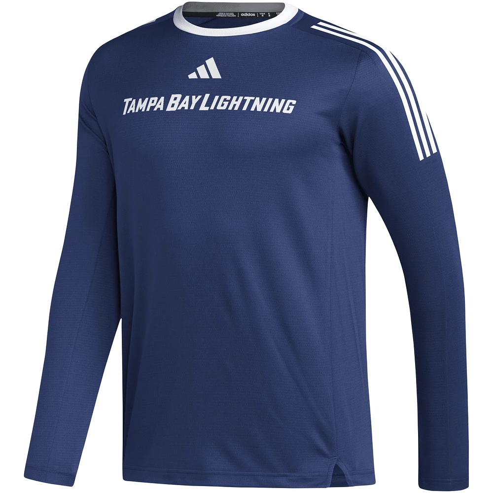 T-shirt à manches longues adidas Tampa Bay Lightning AEROREADY® pour hommes, bleu