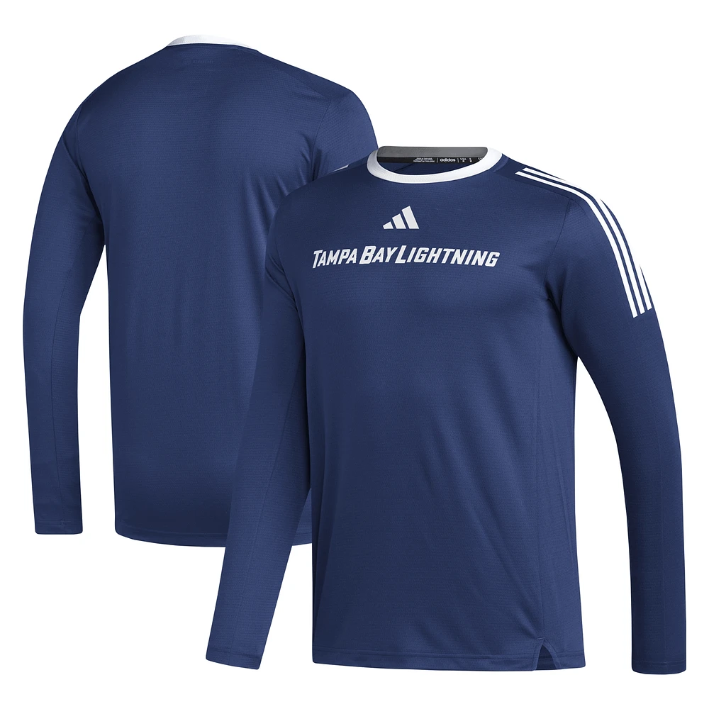 Men's adidas Blue Tampa Bay Lightning AEROREADY® Long Sleeve T-Shirt