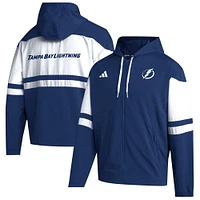 Sweat à capuche entièrement zippé adidas Tampa Bay Lightning pour hommes, bleu