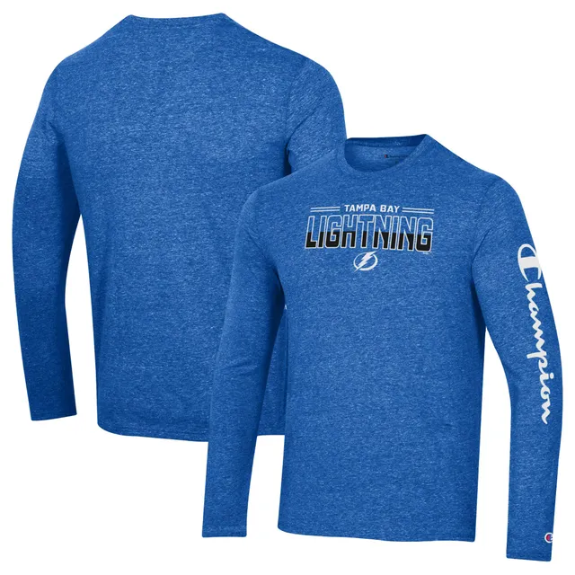 Champion Heather Royal Tampa Bay Lightning Tri-Blend Long Sleeve T-Shirt