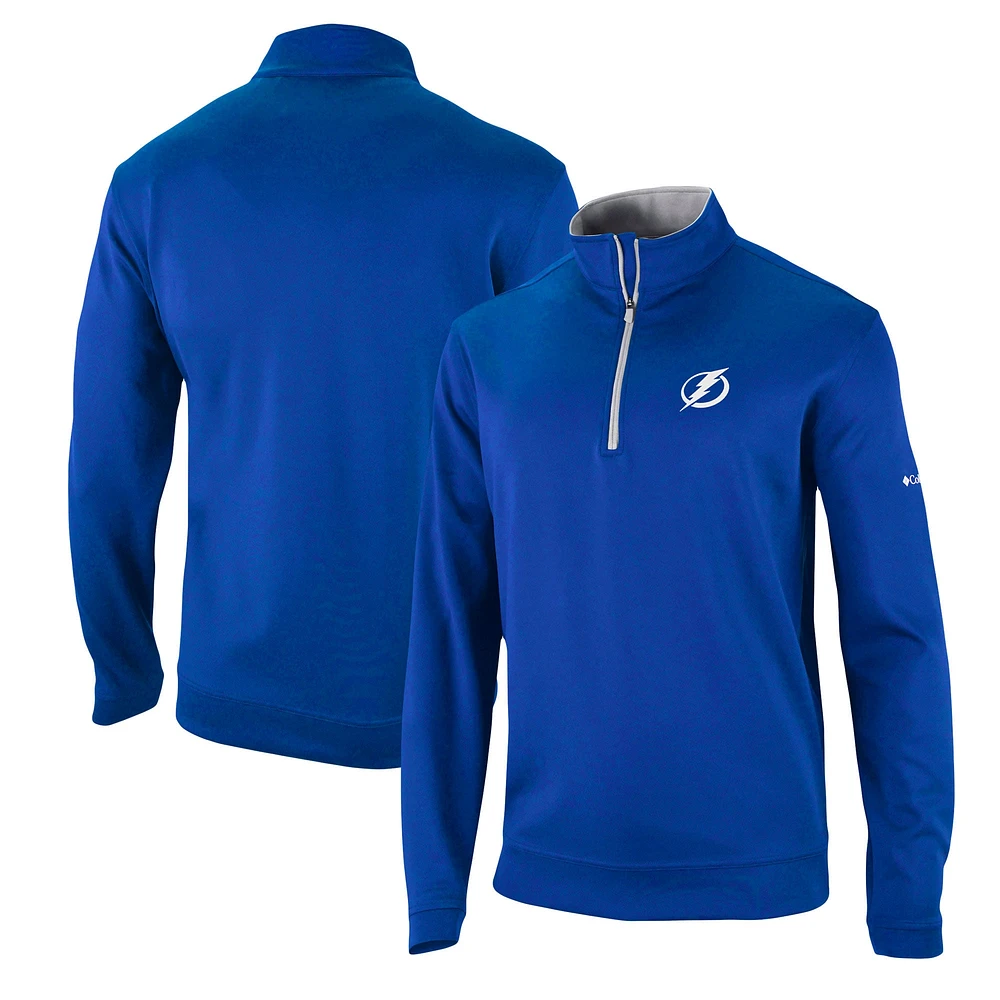 Veste bleue Columbia Tampa Bay Lightning Wickham Hills Omni-Wick Quarter-Zip pour hommes