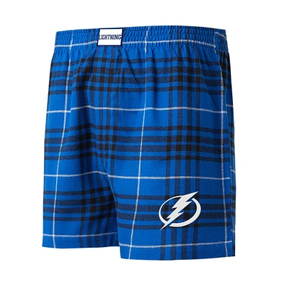 Boxer en flanelle Concepts Sport bleu/noir Tampa Bay Lightning Concord pour hommes