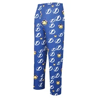 Men's Concepts Sport Blue Tampa Bay Lightning Gauge Allover Print Knit Sleep Pants