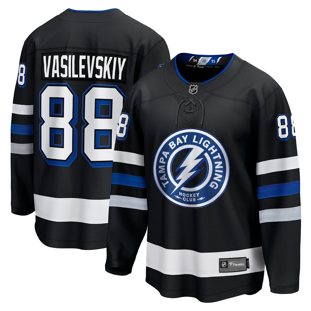 Maillot de joueur suppléant Premier Breakaway du Lightning Tampa Bay Fanatics Andrei Vasilevskiy, noir