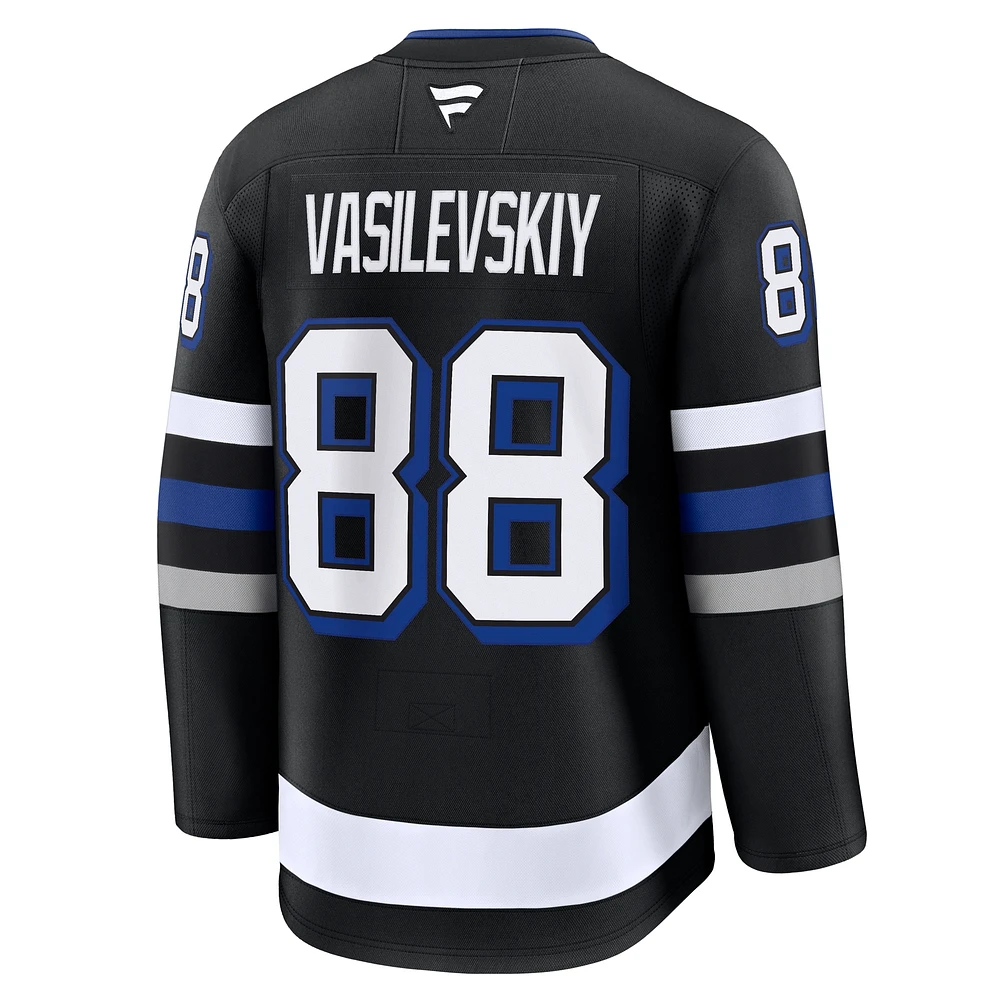 Maillot de remplacement noir premium du Lightning Tampa Bay pour hommes Fanatics Andrei Vasilevskiy