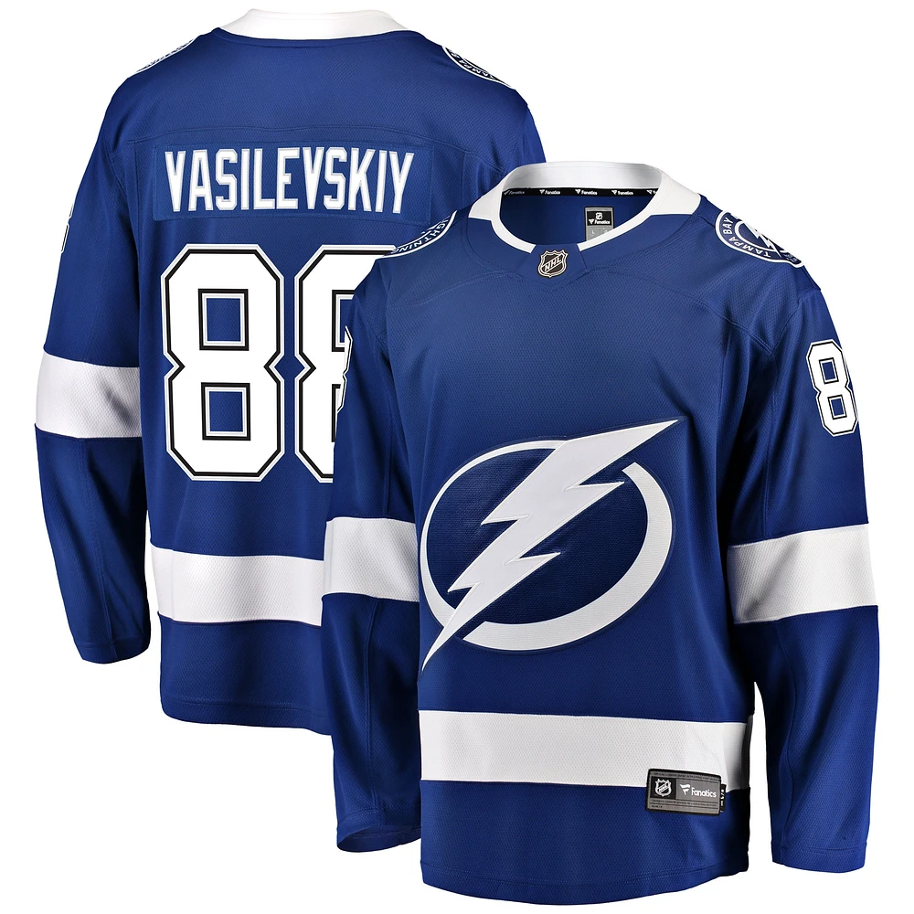 Maillot de joueur échappé à domicile Fanatics Andrei Vasilevskiy du Lightning Tampa Bay, bleu, pour hommes