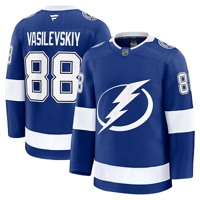 Maillot Premium à domicile bleu Tampa Bay Lightning Fanatics Andrei Vasilevskiy pour hommes