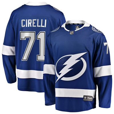 Men's Fanatics Anthony Cirelli Tampa Bay Lightning Blue Home Breakaway Player Jersey