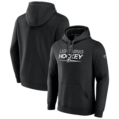 Men's Fanatics Black Tampa Bay Lightning Authentic Pro Alternate Wordmark Pullover Hoodie