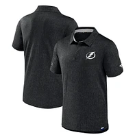 Men's Fanatics  Black Tampa Bay Lightning Authentic Pro Jacquard Polo