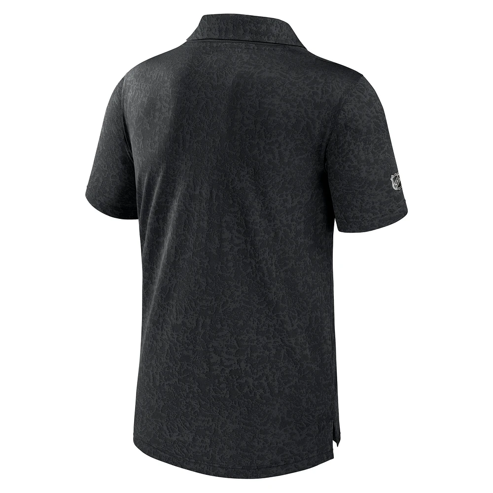 Men's Fanatics  Black Tampa Bay Lightning Authentic Pro Jacquard Polo