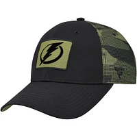 Men's Fanatics  Black Tampa Bay Lightning Authentic Pro Military Appreciation Adjustable Hat