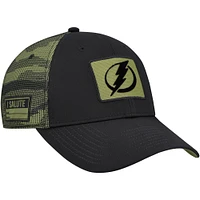 Men's Fanatics  Black Tampa Bay Lightning Authentic Pro Military Appreciation Adjustable Hat