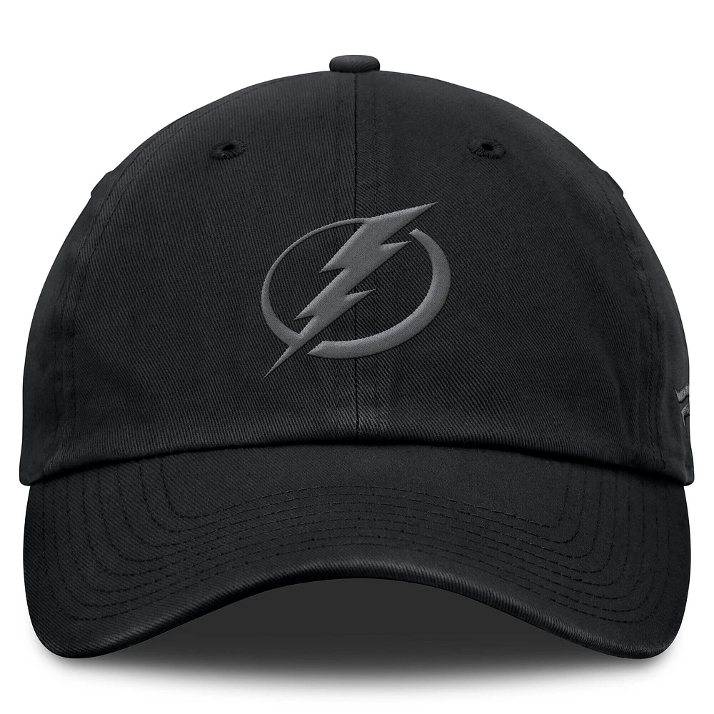 Men's Fanatics Black Tampa Bay Lightning Authentic Pro Road Adjustable Hat