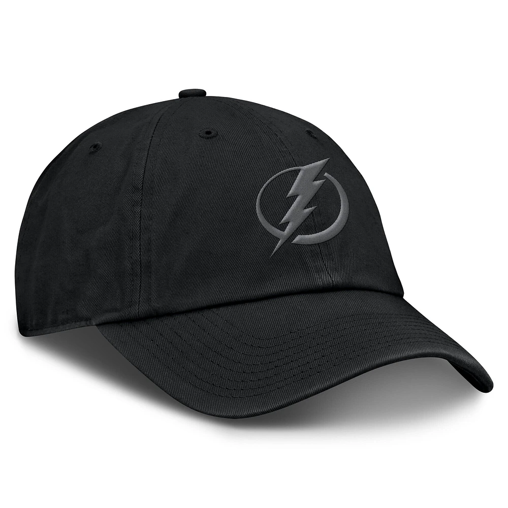 Men's Fanatics Black Tampa Bay Lightning Authentic Pro Road Adjustable Hat