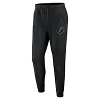 Pantalon de survêtement en polaire authentique Pro Road Fanatics noir Tampa Bay Lightning pour homme