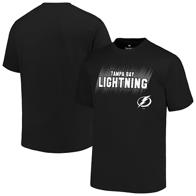 T-shirt noir avec logo Big & Tall Fanatics pour hommes du Lightning de Tampa Bay