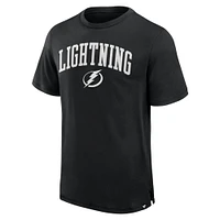 T-shirt Pima surélevé noir pour hommes Fanatics Tampa Bay Lightning