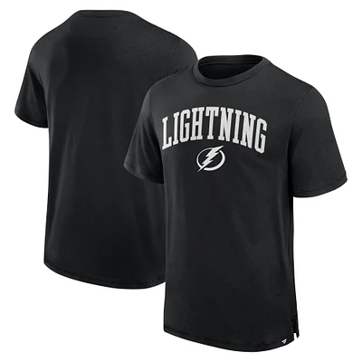 T-shirt Pima surélevé noir pour hommes Fanatics Tampa Bay Lightning