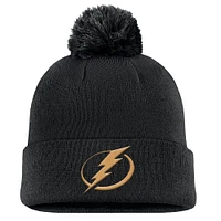 Men's Fanatics Black Tampa Bay Lightning Military Appreciation Cuffed Knit Hat with Pom