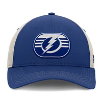 Casquette ajustable Fanatics bleu/gris pour homme du Lightning de Tampa Bay, séries éliminatoires de la Coupe Stanley 2025