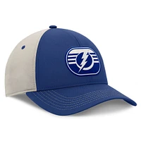Casquette ajustable Fanatics bleu/gris pour homme du Lightning de Tampa Bay, séries éliminatoires de la Coupe Stanley 2025