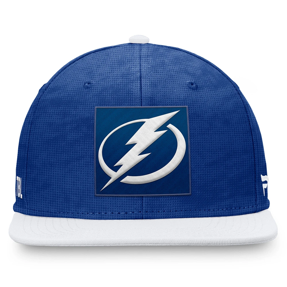 Men's Fanatics  Blue/White Tampa Bay Lightning Authentic Pro Rink Snapback Hat