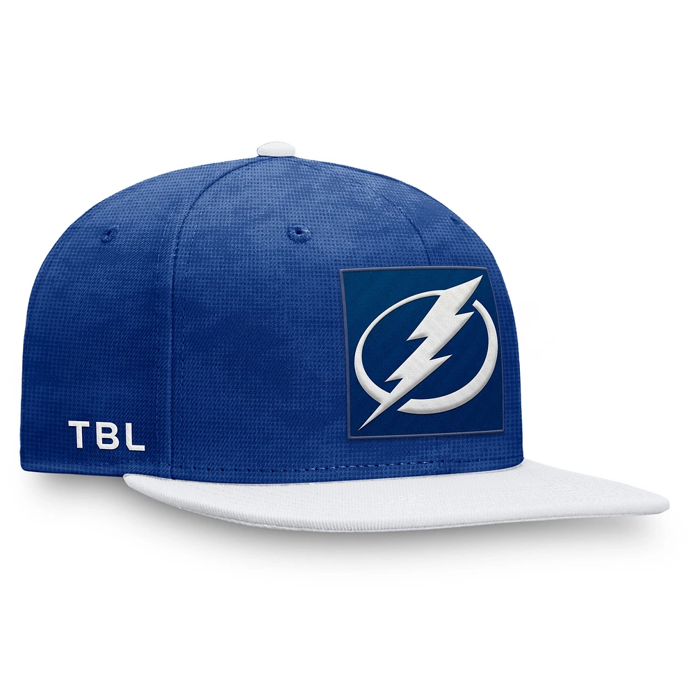 Men's Fanatics  Blue/White Tampa Bay Lightning Authentic Pro Rink Snapback Hat