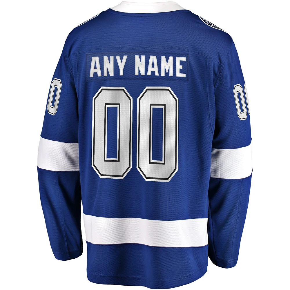 Men's Fanatics Blue Tampa Bay Lightning 2021 Stanley Cup Champions Home Breakaway Custom Jersey