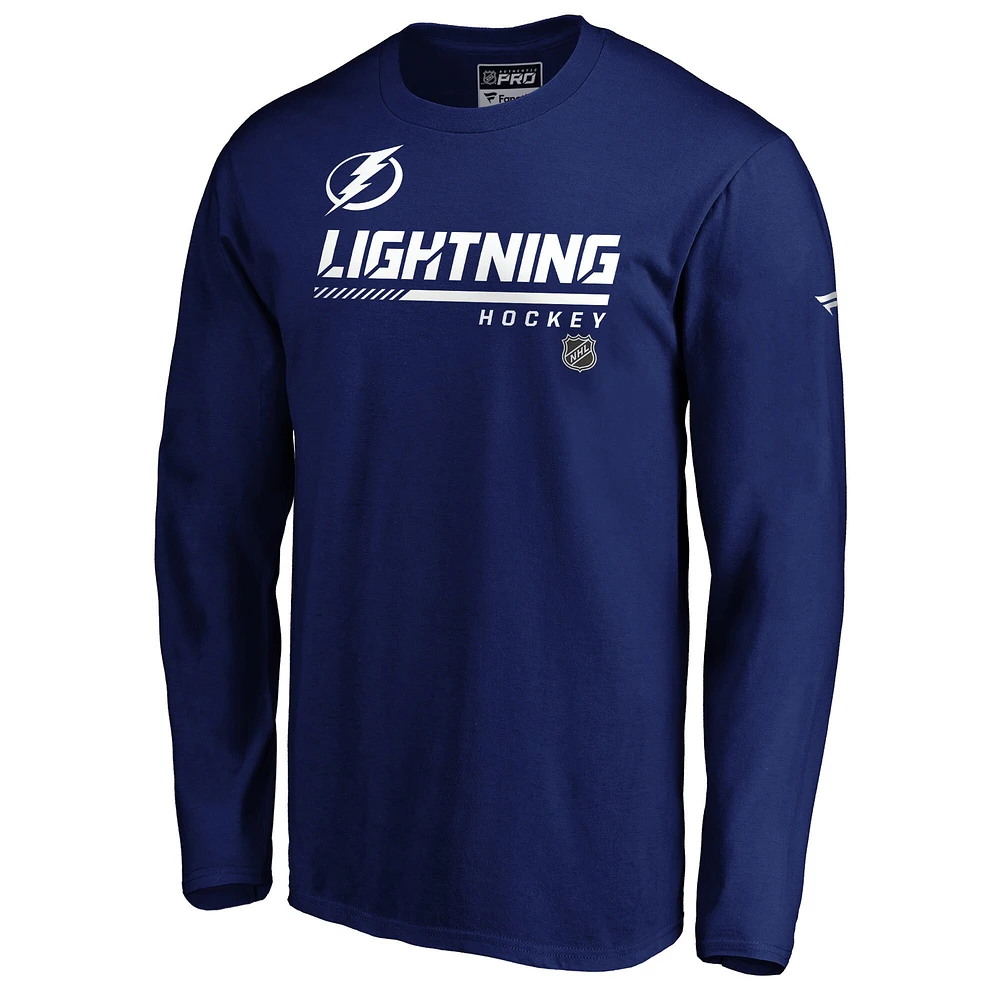 T-shirt à manches longues bleu Fanatics Tampa Bay Lightning Authentic Pro Core Collection Prime pour hommes