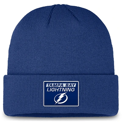 Casquette en tricot à revers authentique Pro bleu Tampa Bay Lightning Fanatics pour homme