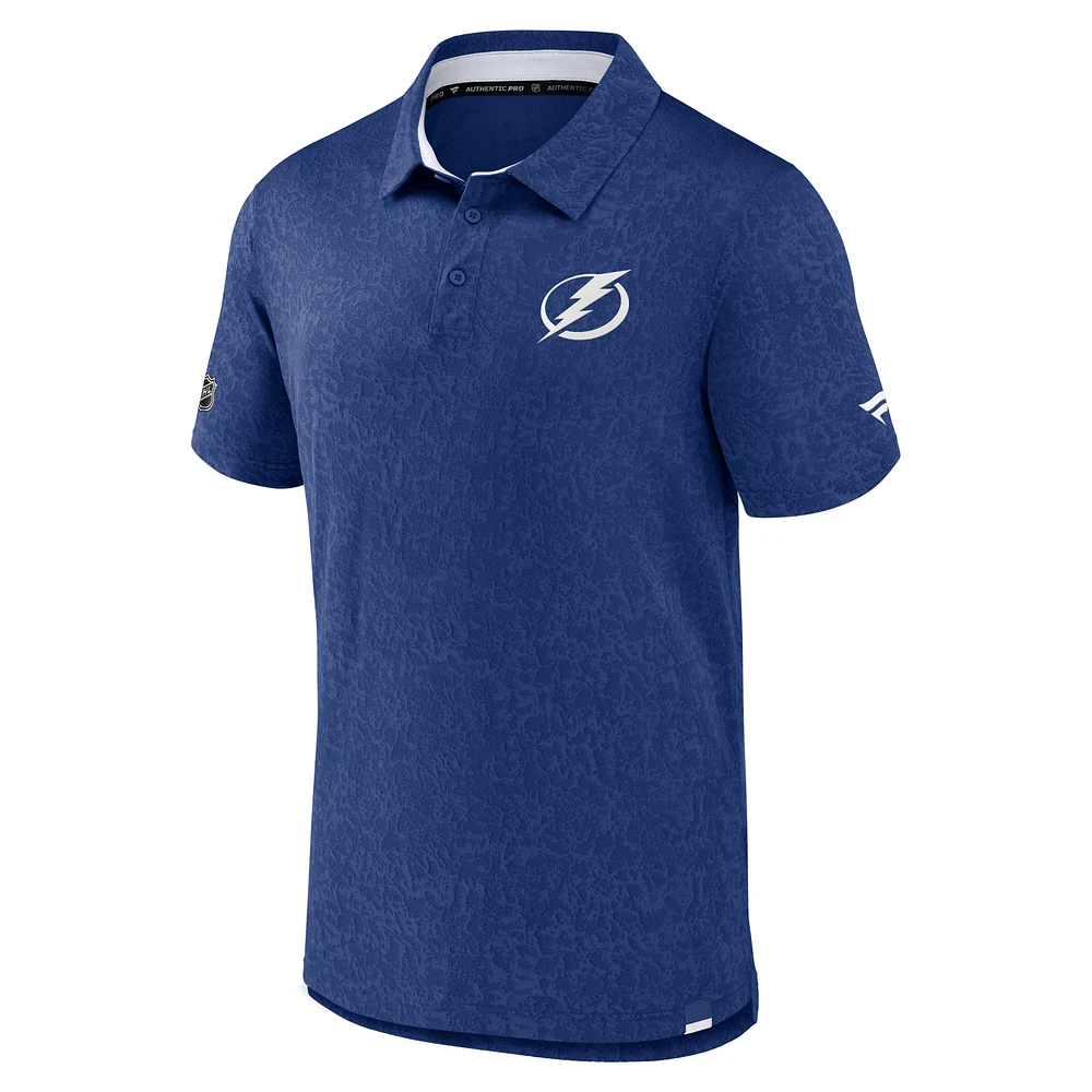 Polo en jacquard authentique Pro Tampa Bay Lightning Fanatics pour hommes, bleu