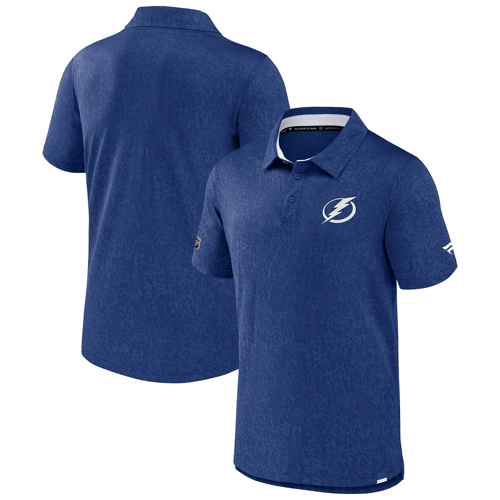 Polo en jacquard authentique Pro Tampa Bay Lightning Fanatics pour hommes, bleu