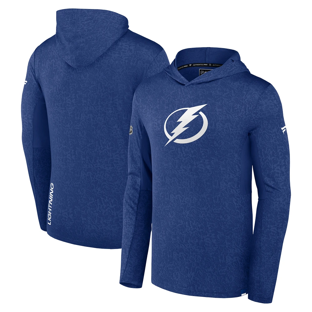 Men's Fanatics  Blue Tampa Bay Lightning Authentic Pro Lightweight Pullover Hoodie