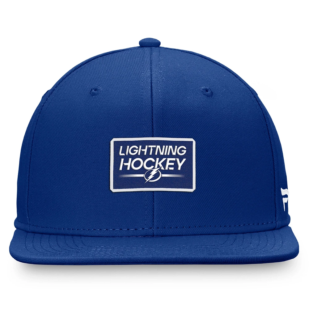 Casquette Snapback Authentic Pro Prime Tampa Bay Lightning Fanatics bleue pour hommes