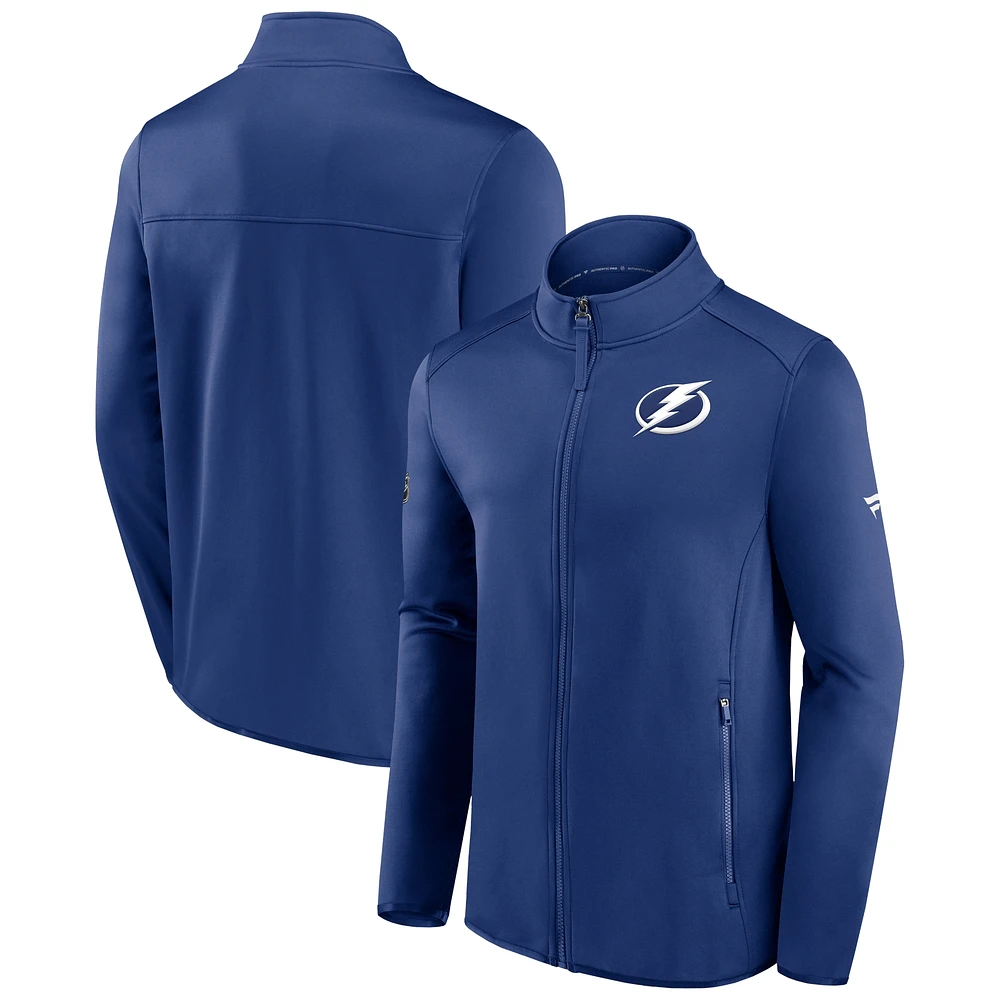 Veste polaire entièrement zippée Fanatics Tampa Bay Lightning Authentic Pro Rink pour hommes, bleue