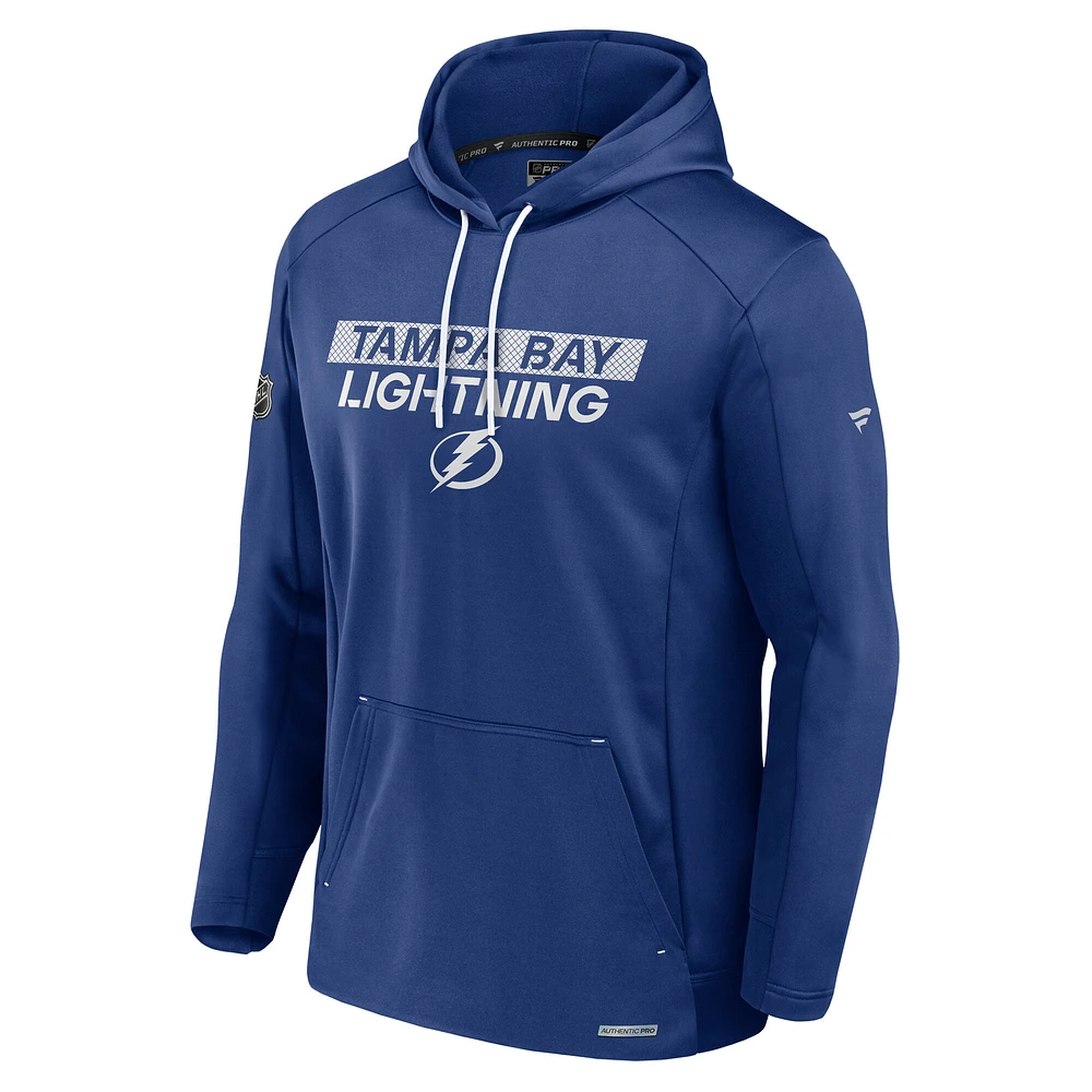 Men's Fanatics  Blue Tampa Bay Lightning Authentic Pro Rink Fleece Pullover Hoodie