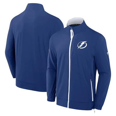 Veste zippée intégrale authentique Pro Rink bleu Tampa Bay Lightning Fanatics pour homme