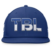 Casquette Snapback authentique Pro Rink Fanatics bleue pour homme Tampa Bay Lightning