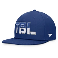 Casquette Snapback authentique Pro Rink Fanatics bleue pour homme Tampa Bay Lightning