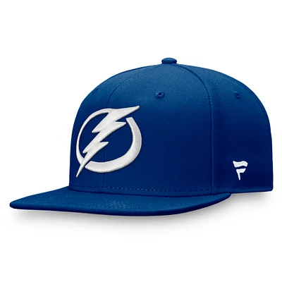 Casquette Snapback avec logo principal bleu Tampa Bay Lightning Fanatics pour hommes