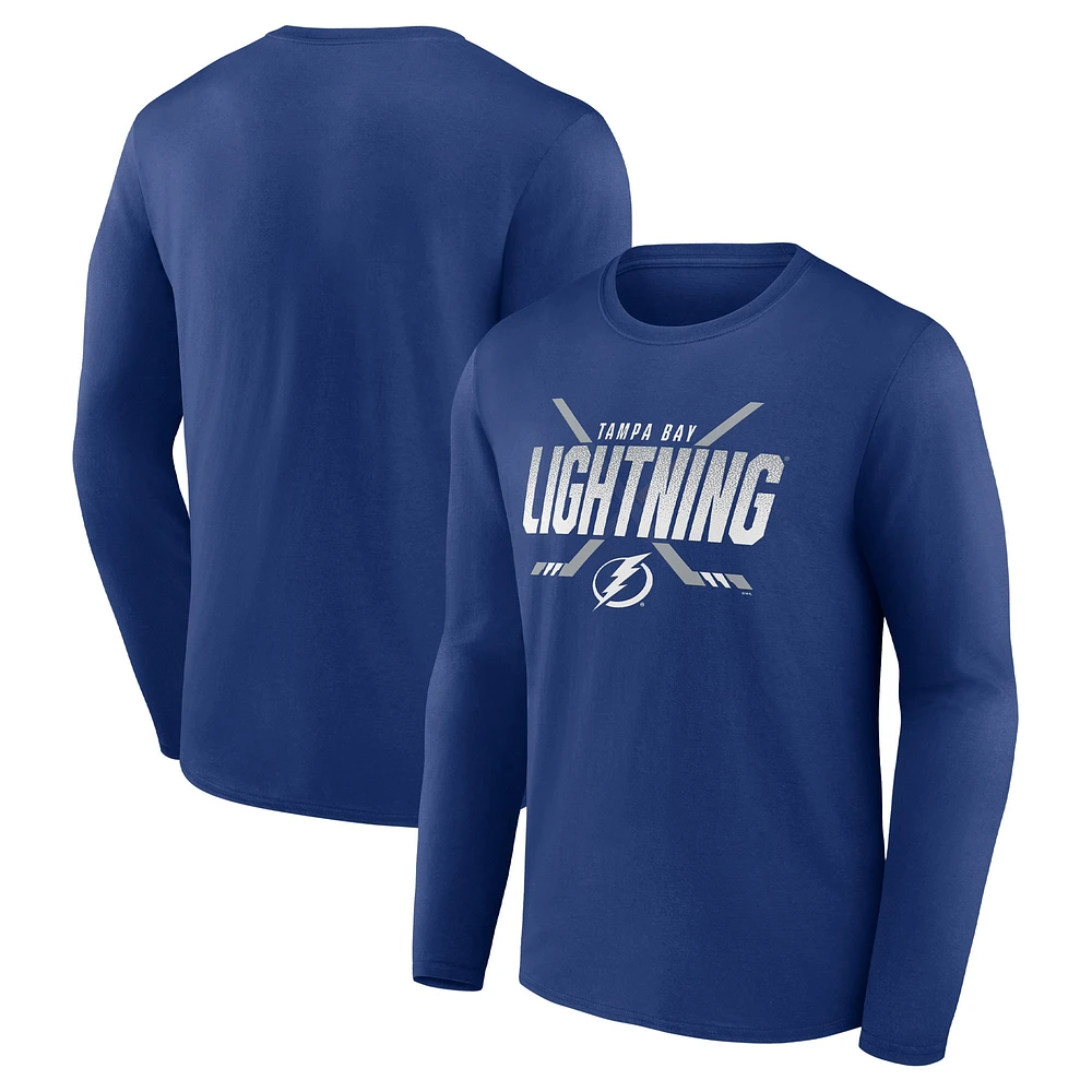 Men's Fanatics Blue Tampa Bay Lightning Covert Long Sleeve T-Shirt