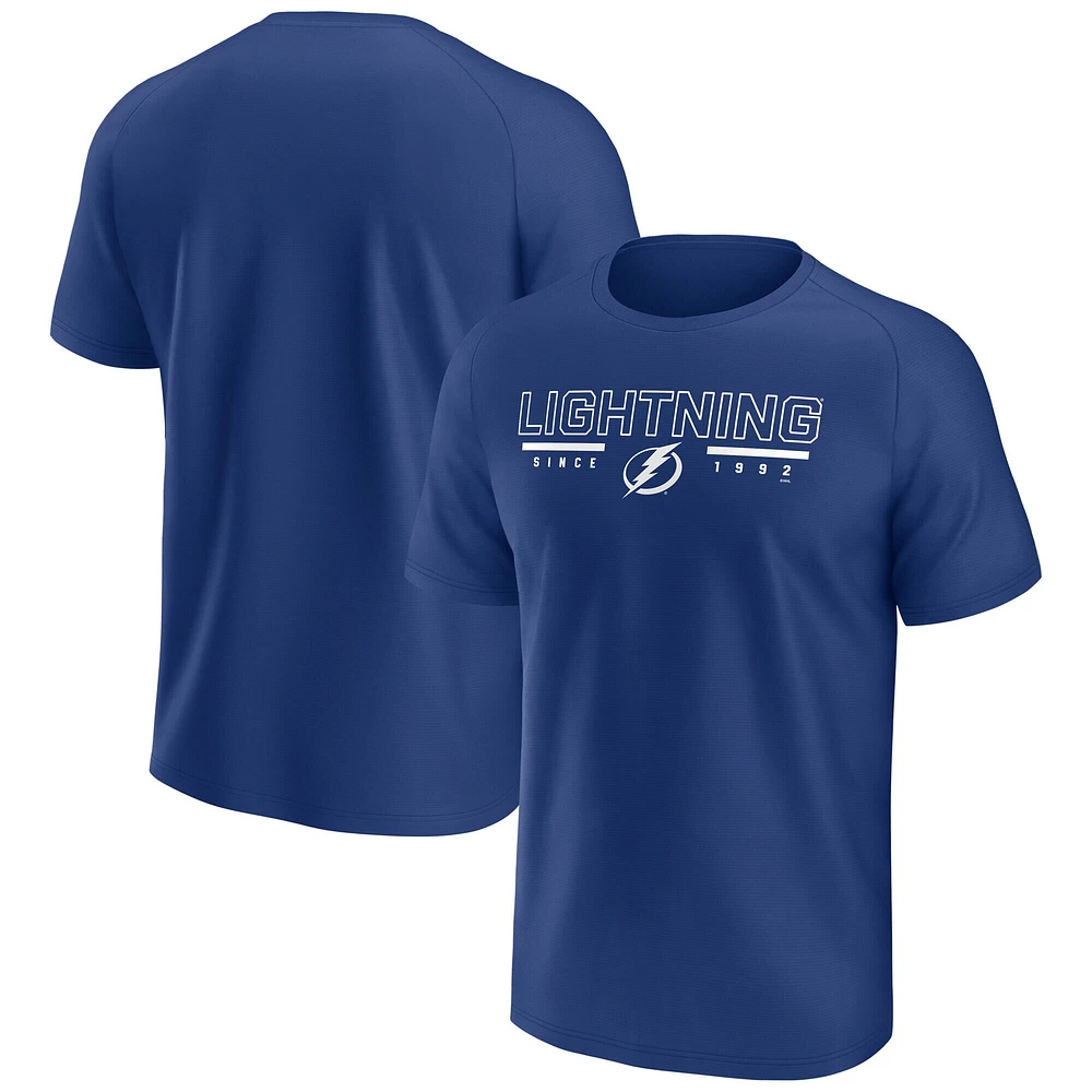 T-shirt raglan bleu fanatiques pour hommes Tampa Bay Lightning Established