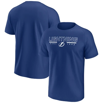 T-shirt raglan bleu fanatiques pour hommes Tampa Bay Lightning Established