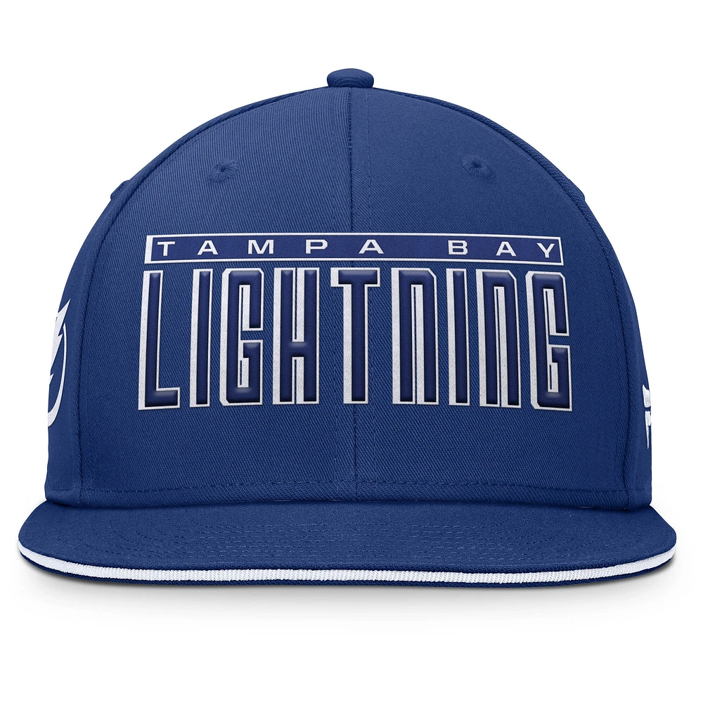 Men's Fanatics Blue Tampa Bay Lightning Fundamental Gino Stack Snapback Hat