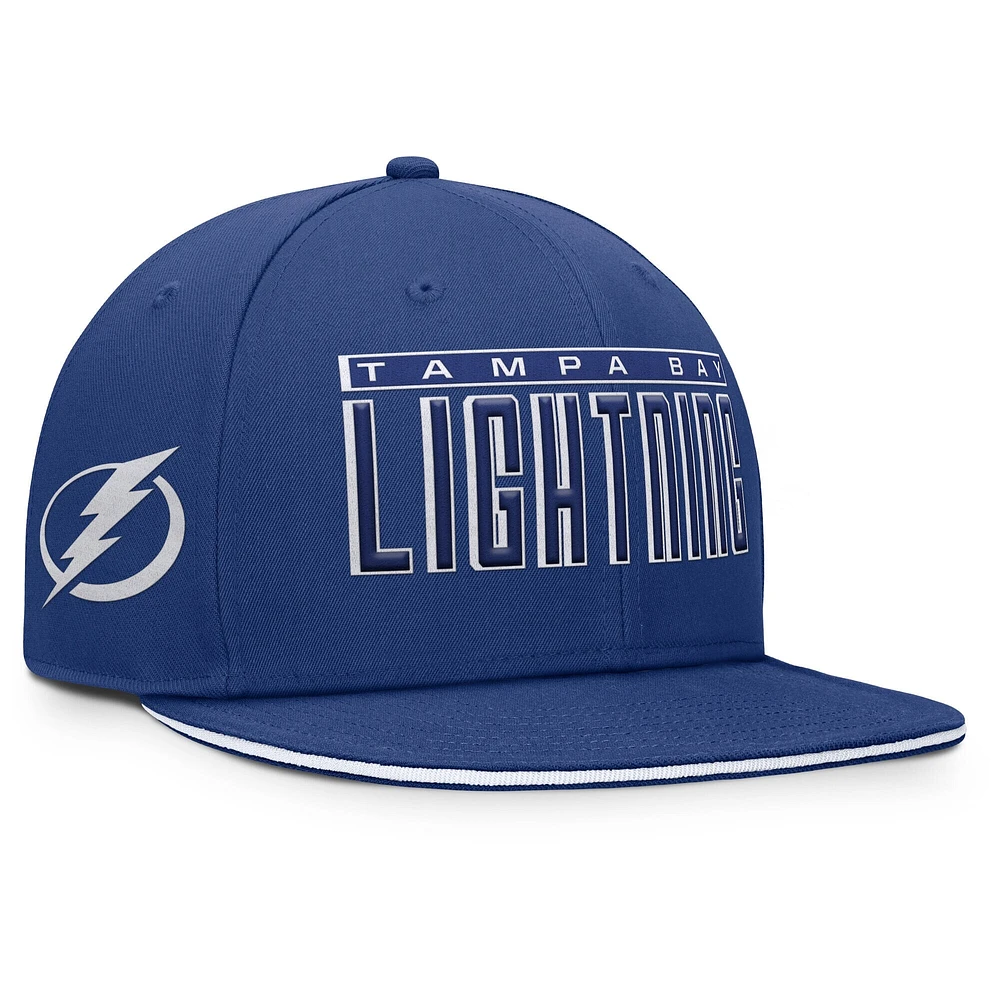 Men's Fanatics Blue Tampa Bay Lightning Fundamental Gino Stack Snapback Hat