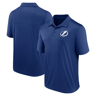 Polo bleu Fanatics Tampa Bay Lightning pour hommes, bloc latéral gauche