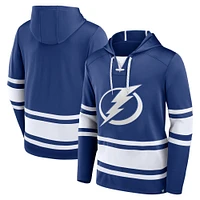 Men's Fanatics Blue Tampa Bay Lightning Puck Deep Lace-Up Pullover Hoodie