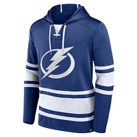 Men's Fanatics Blue Tampa Bay Lightning Puck Deep Lace-Up Pullover Hoodie