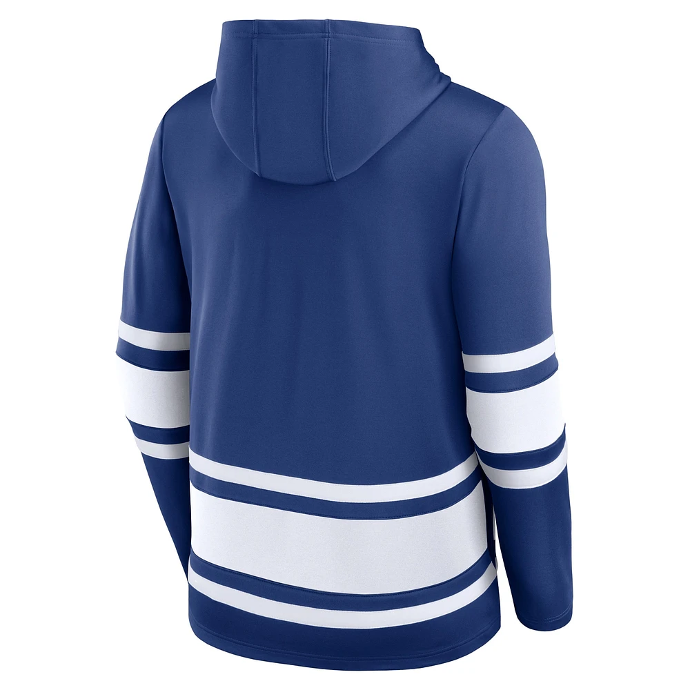 Men's Fanatics Blue Tampa Bay Lightning Puck Deep Lace-Up Pullover Hoodie